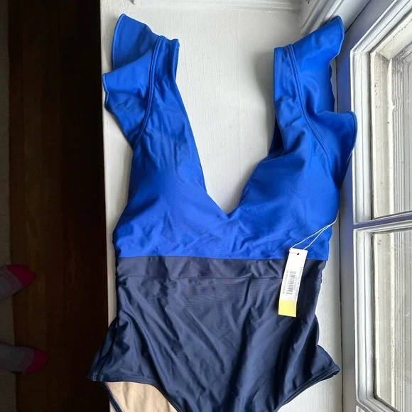 Summersalt Blue and Navy One Piece Swimsuit - Picture 3 of 5